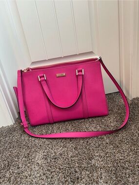 kate spade Hot Pink Structured Satchel with Crossbody Strap